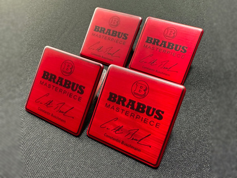 Mercedes-Benz W463A G-Class Brabus Red Masterpiece Seat Metal Emblems Set 4 pcs